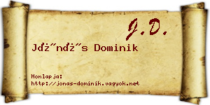 Jónás Dominik névjegykártya
